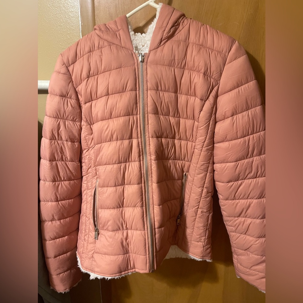 Reversible Puffer Jacket - Mauve - image 6